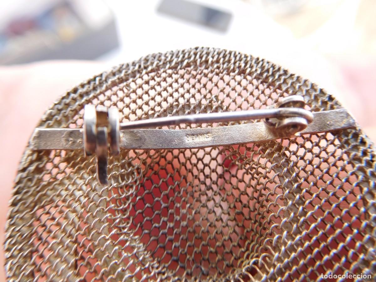Joyeria: Broche vintage de plata y esmalte sombrero - Foto 5