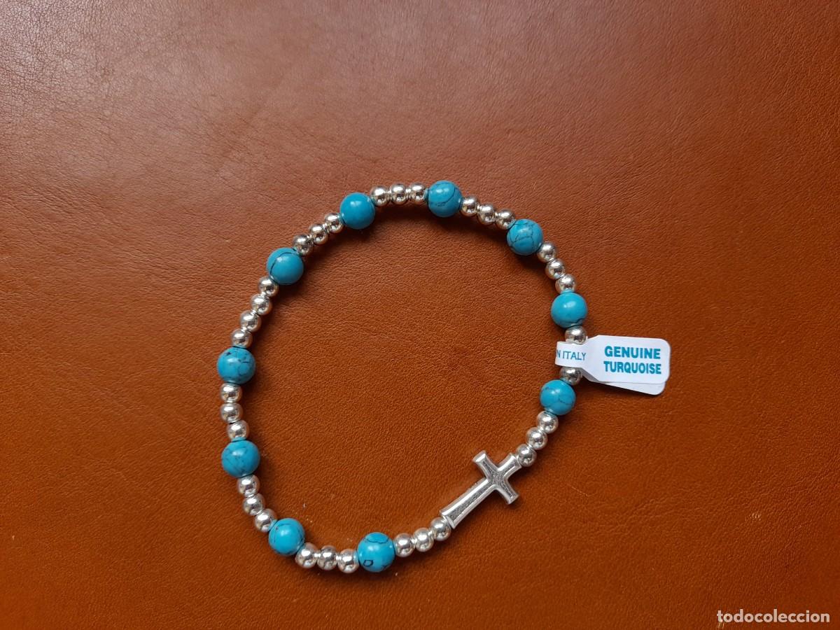 Joyeria: Decenario pulsera rosario con piedra turquesa - Foto 1