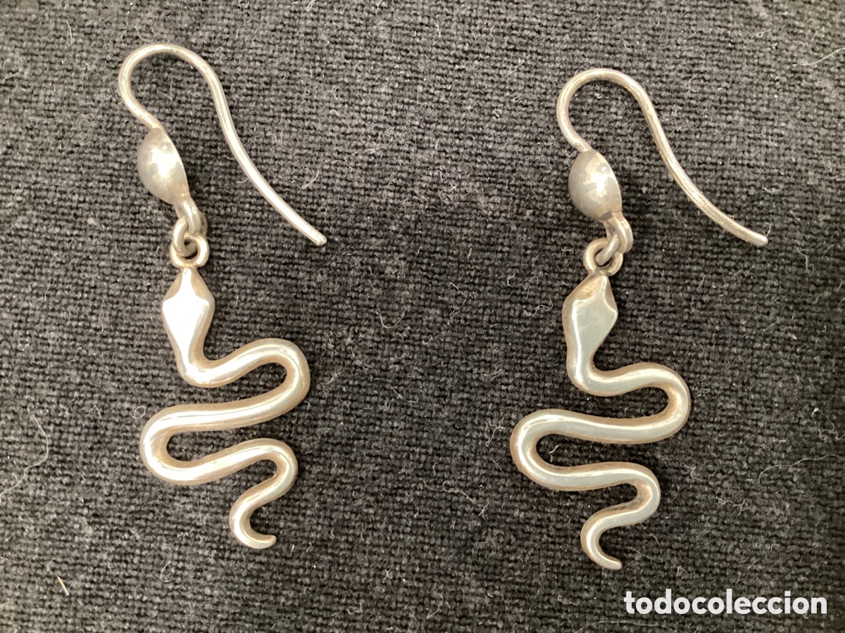 Joyeria: Pendientes de plata de 925 con forma de serpientes. - Foto 2