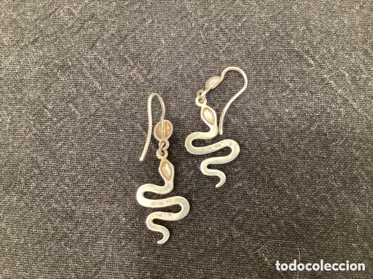 Joyeria: Pendientes de plata de 925 con forma de serpientes. - Foto 3