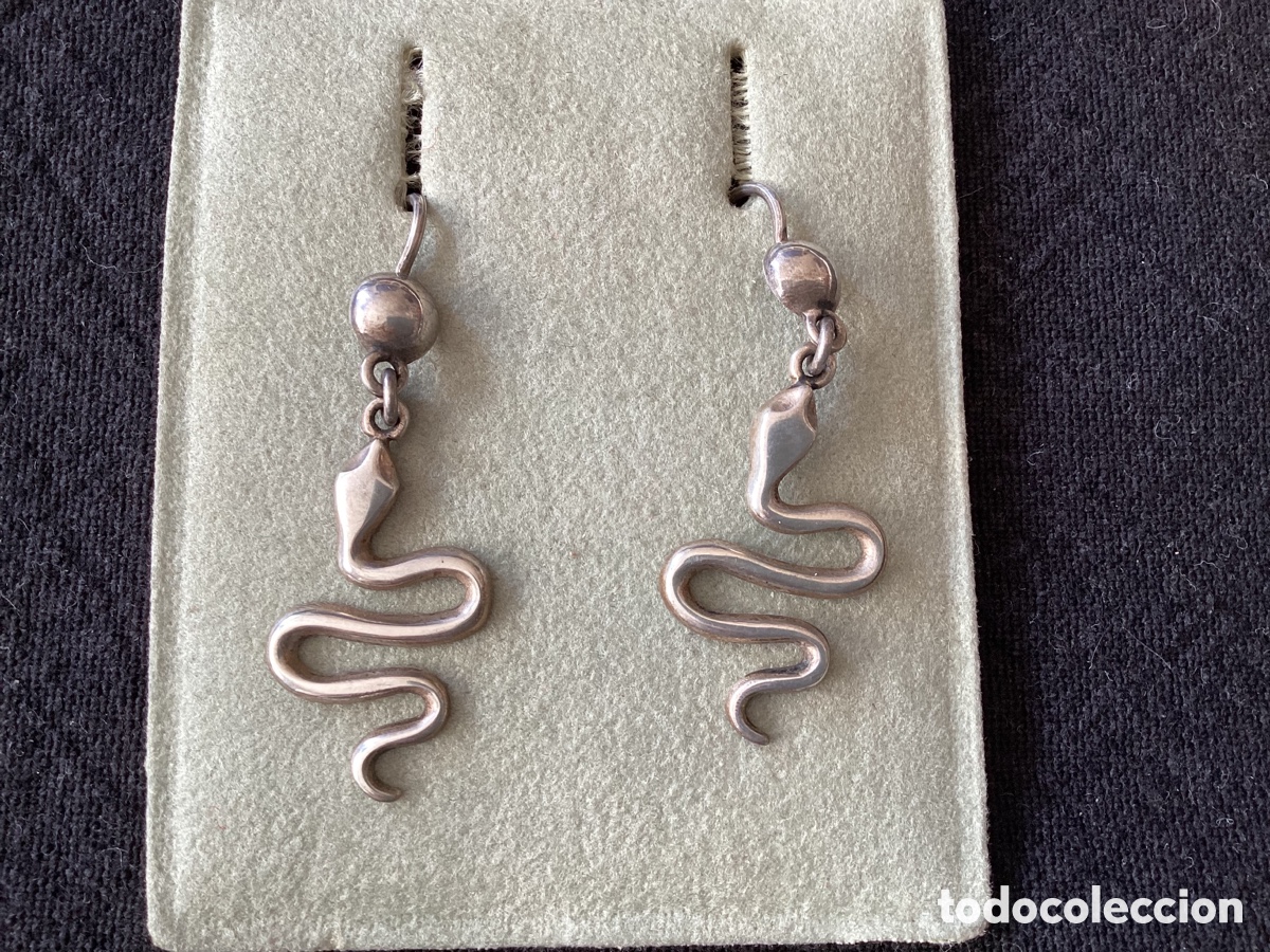 Joyeria: Pendientes de plata de 925 con forma de serpientes. - Foto 1