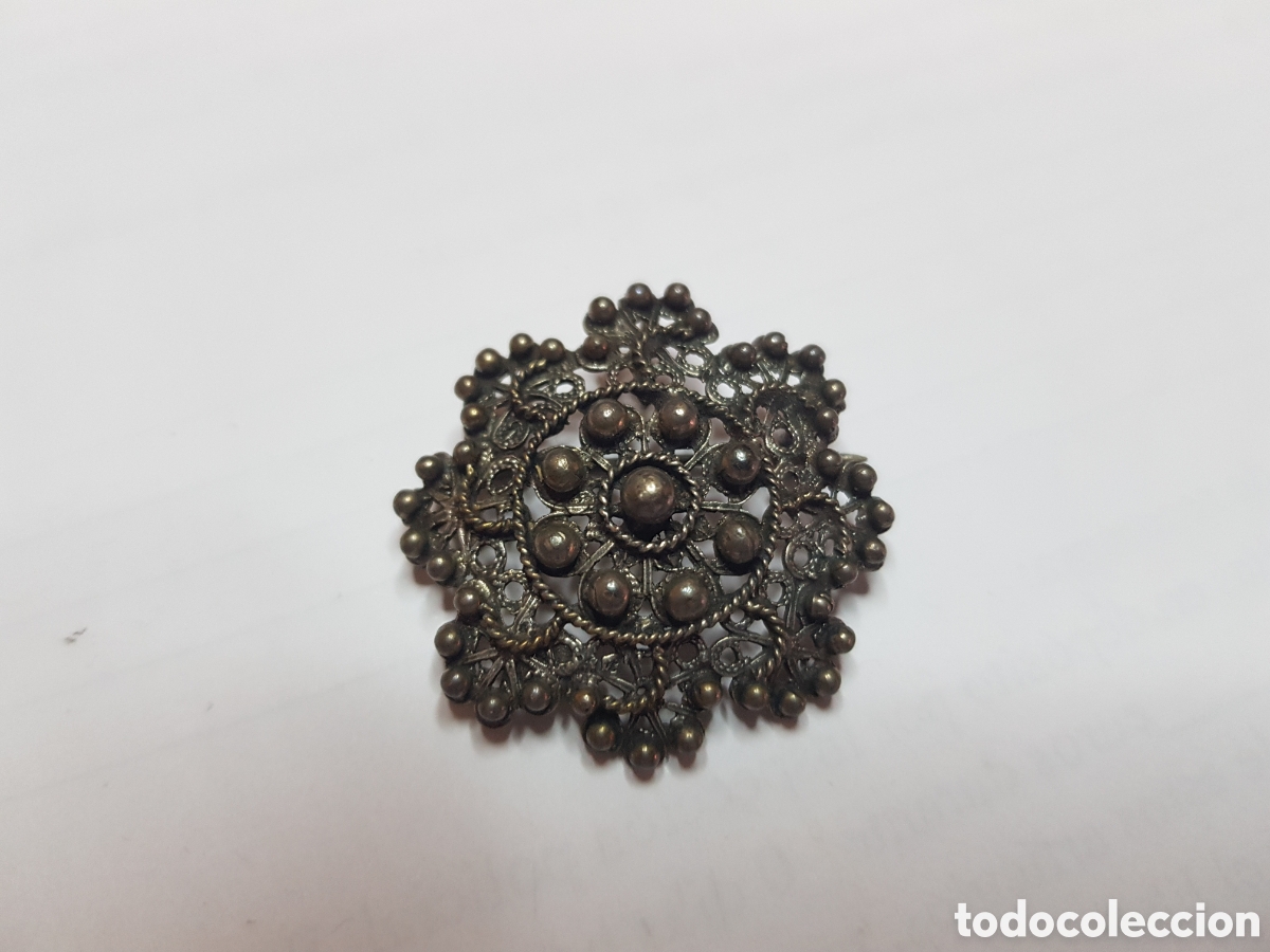 Joyeria: #470 Broche bot&oacute;n charro plata de ley 925 3cm - Foto 1