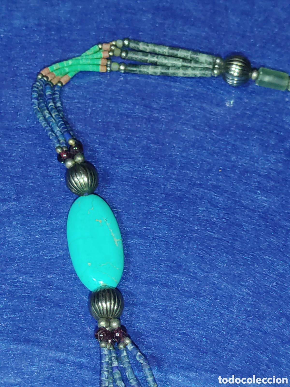 Joyeria: Collar Bereber, turquesa, lapisl&aacute;zuli.Vintage. - Foto 3