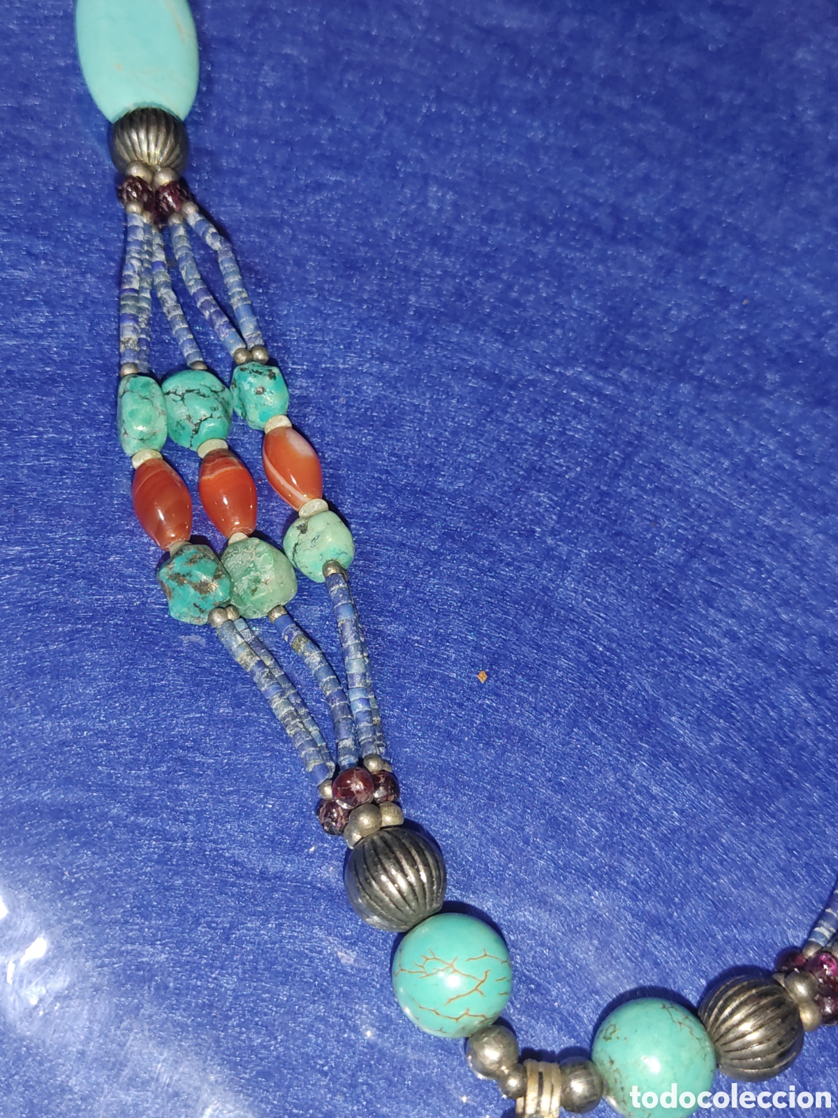 Joyeria: Collar Bereber, turquesa, lapisl&aacute;zuli.Vintage. - Foto 4