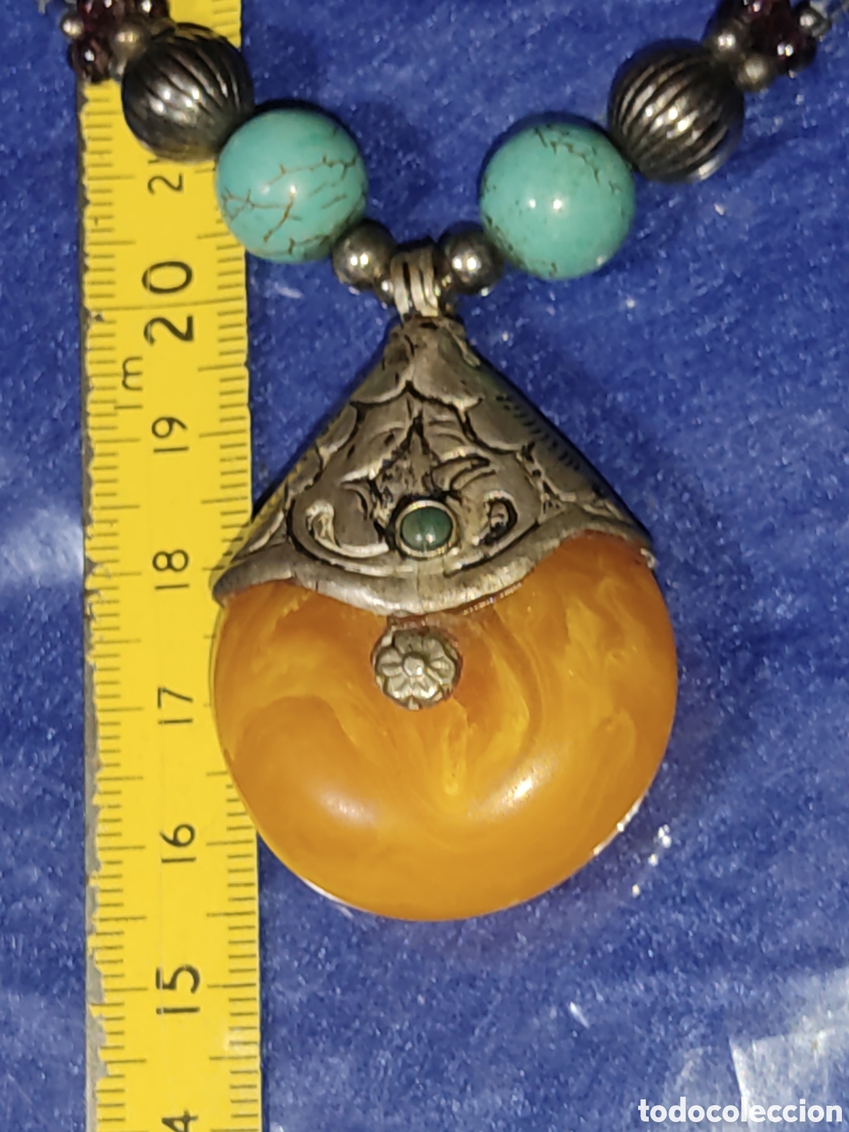 Joyeria: Collar Bereber, turquesa, lapisl&aacute;zuli.Vintage. - Foto 6