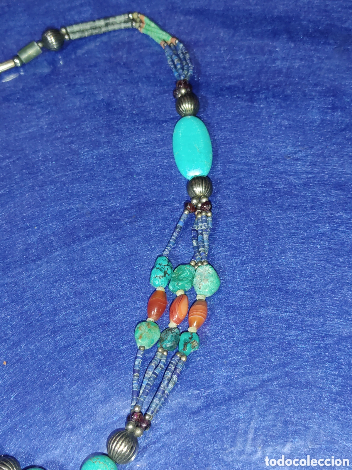 Joyeria: Collar Bereber, turquesa, lapisl&aacute;zuli.Vintage. - Foto 8