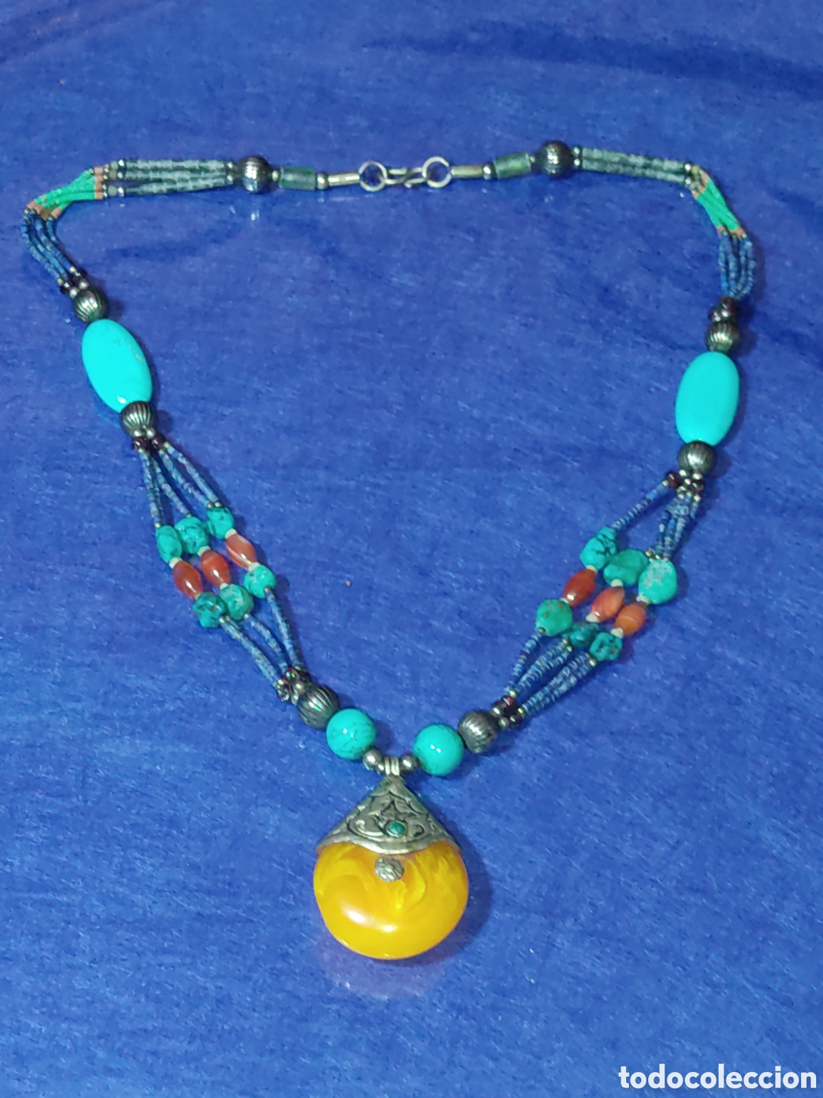 Joyeria: Collar Bereber, turquesa, lapisl&aacute;zuli.Vintage. - Foto 9