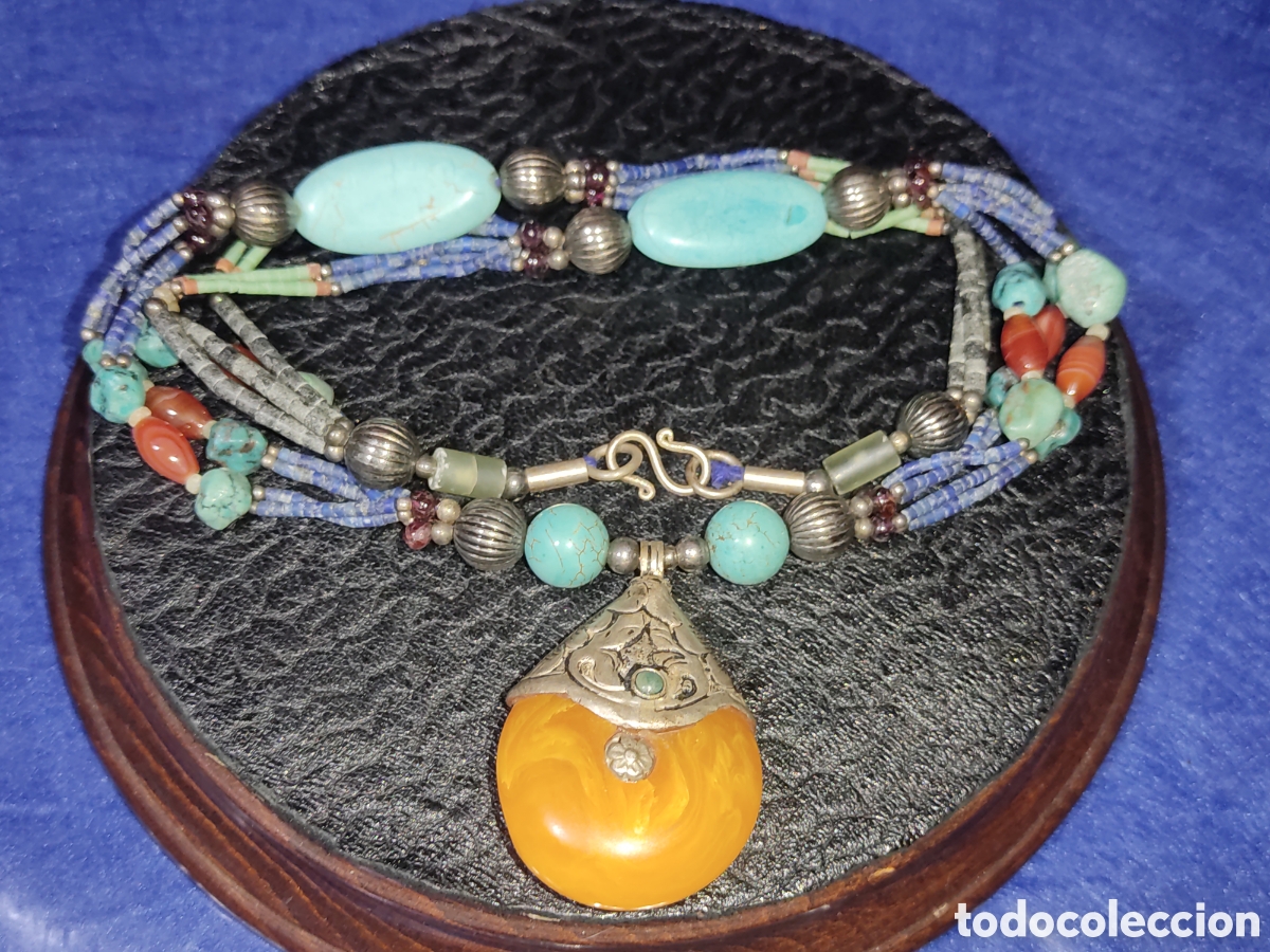 Joyeria: Collar Bereber, turquesa, lapisl&aacute;zuli.Vintage. - Foto 10