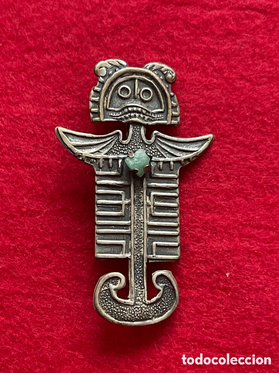 Joyeria: Broche en plata de ley contrastada de estilo mexicano. - Foto 1