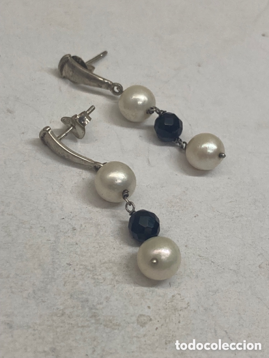 Schmuck: Pendientes de plata y perlas p50