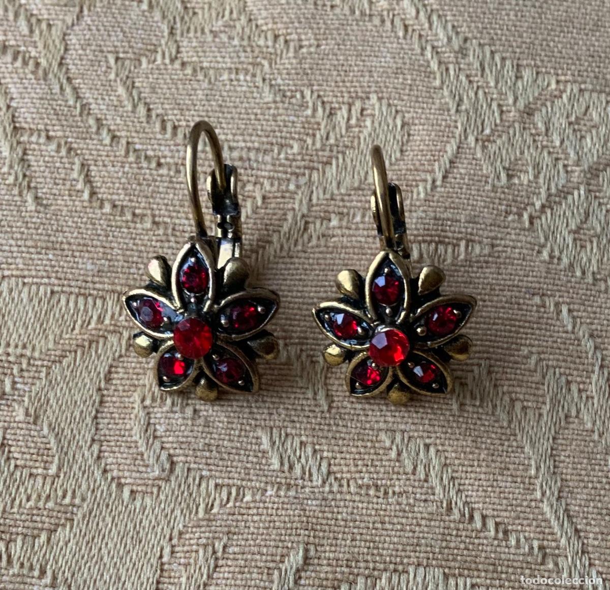 Joyeria: PENDIENTES VINTAGE PIEDRAS ROJAS - Foto 2
