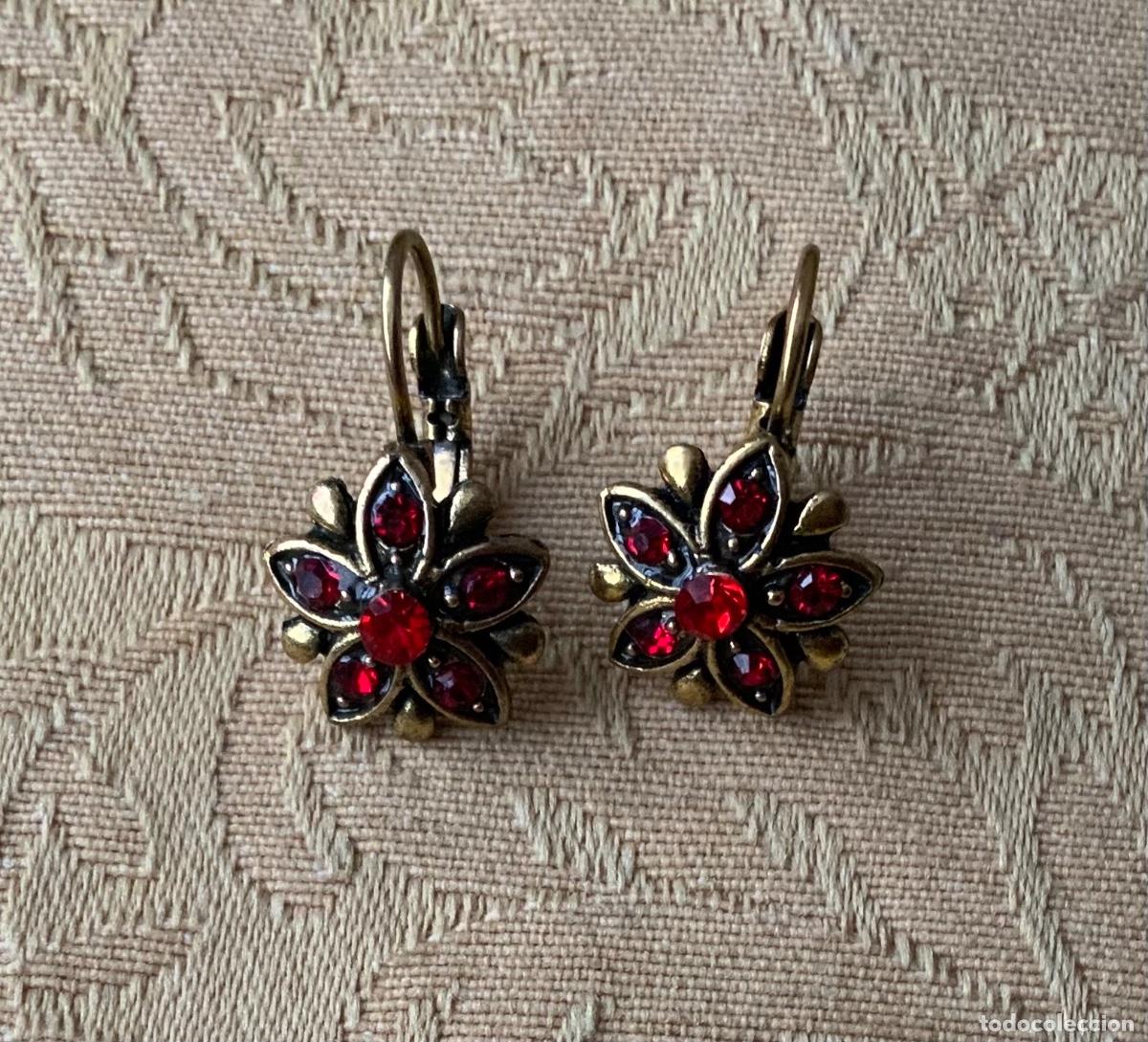 Joyeria: PENDIENTES VINTAGE PIEDRAS ROJAS - Foto 5