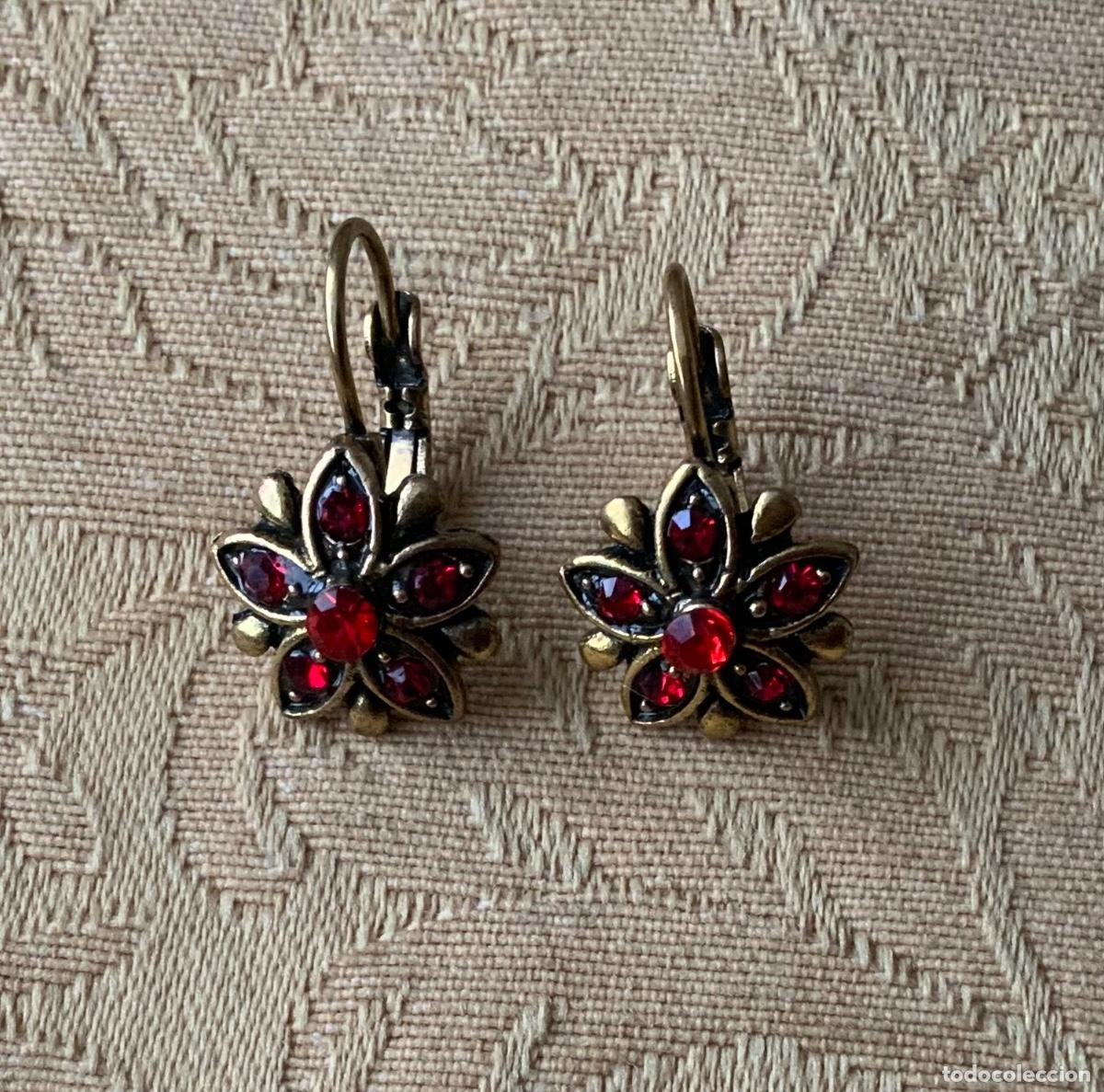 Joyeria: PENDIENTES VINTAGE PIEDRAS ROJAS - Foto 6