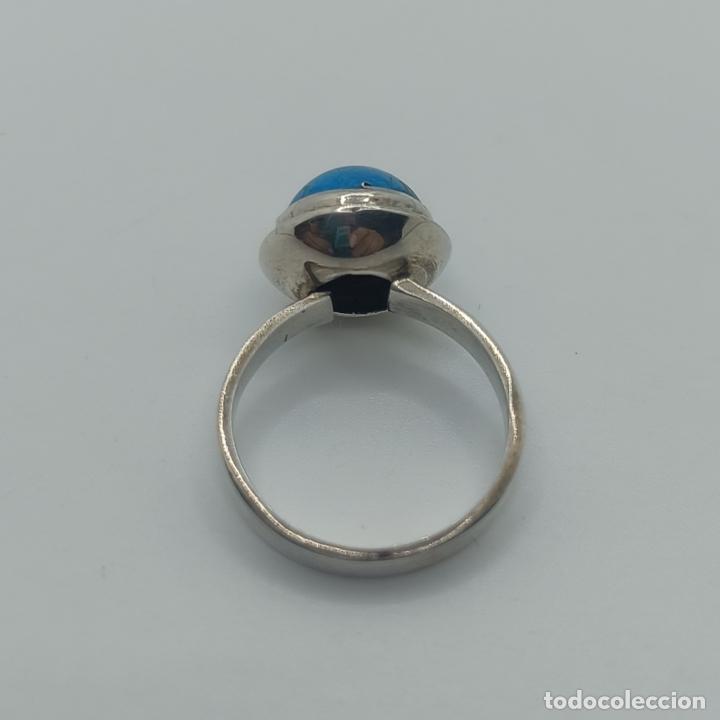 Joyeria: Original anillo antiguo en plata de ley 925 con cabuj&oacute;n turquesa. - Foto 5