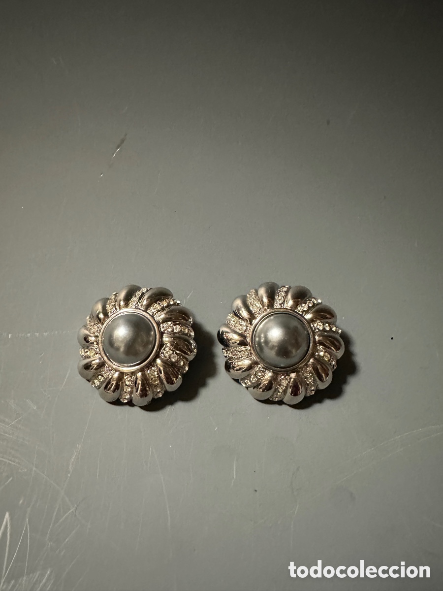 Schmuck: ANTIGUOS PENDIENTES DE PLATA EN FORMA DE FLOR