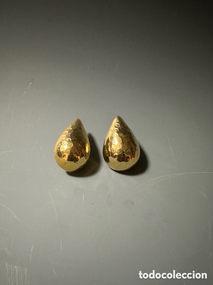 Joyeria: PENDIENTES DORADOS EN FORMA DE L&Aacute;GRIMAS - Foto 1