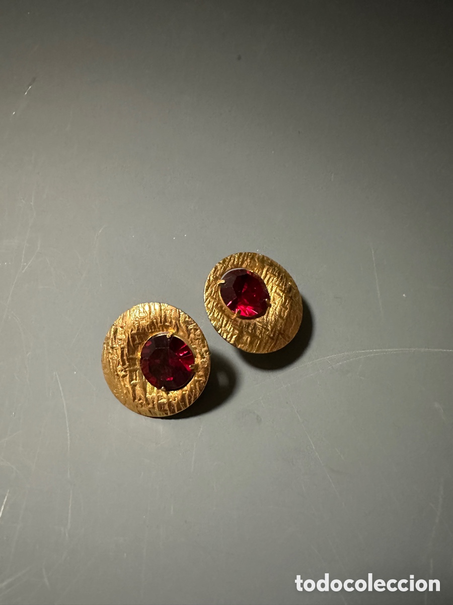 Joyeria: PENDIENTES DORADOS CON RUBIS - Foto 1