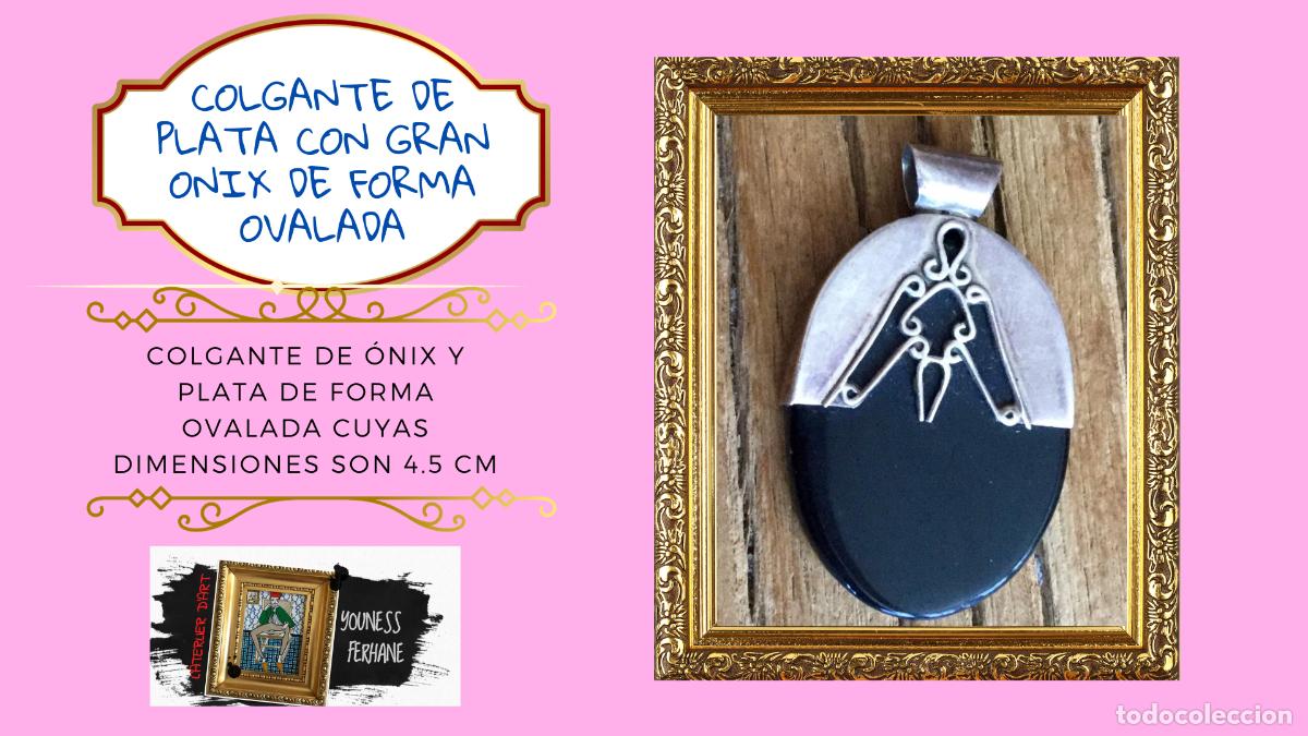 Joyeria: Colgante de plata con gran onix de forma ovalada - Foto 1
