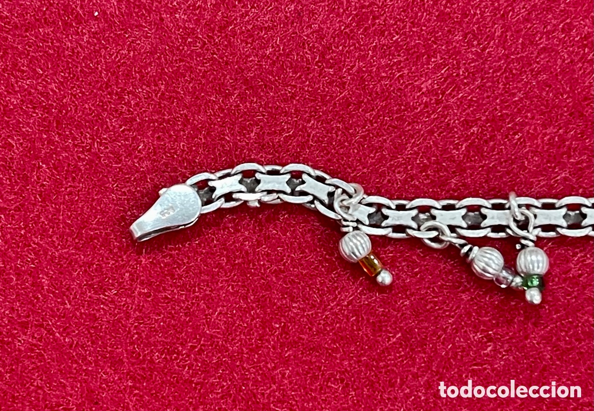 Joyeria: Pulsera en plata de ley contrastada con abalorios. - Foto 2
