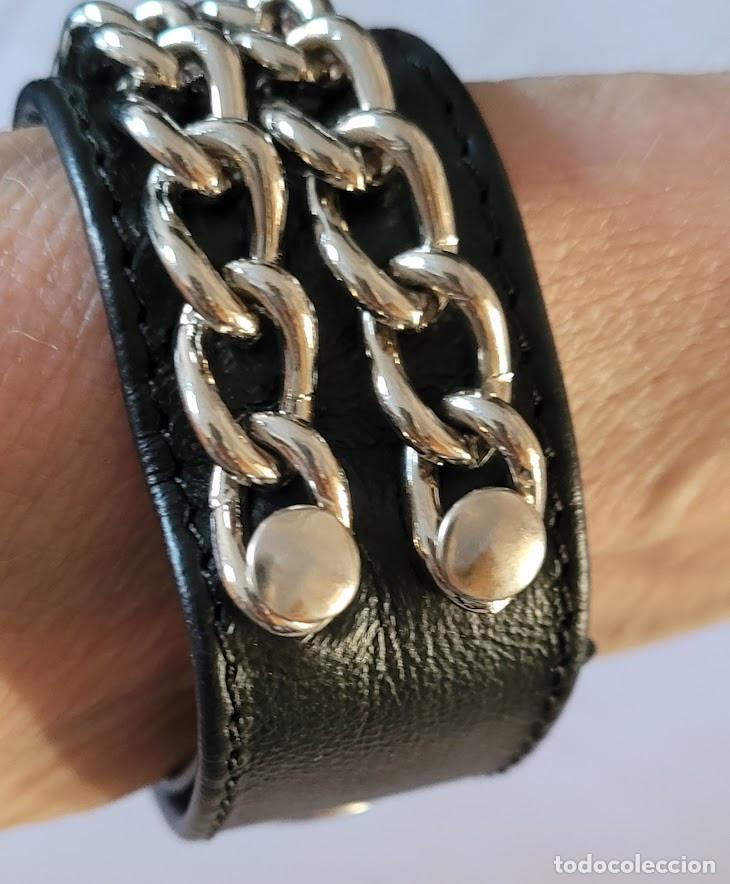 Joyeria: Pulsera mu&ntilde;equera negra con cadena - Foto 2