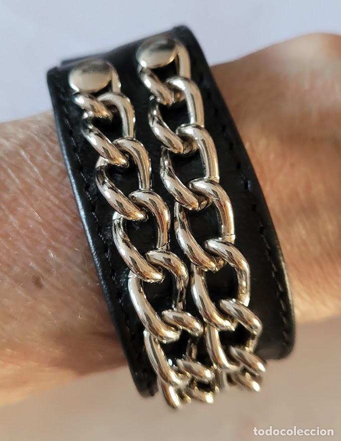 Joyeria: Pulsera mu&ntilde;equera negra con cadena - Foto 3