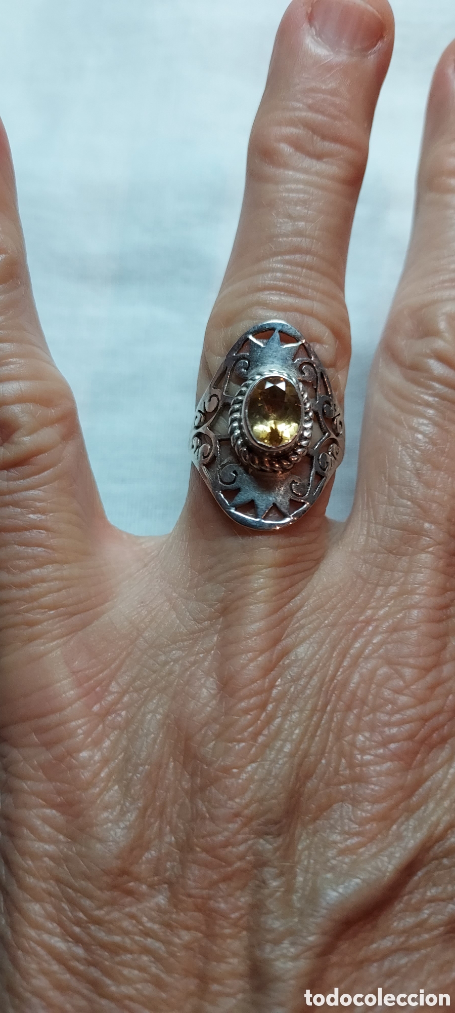 Joyeria: ANILLO DE PLATA CON PIEDRA AMARILLA - Foto 4