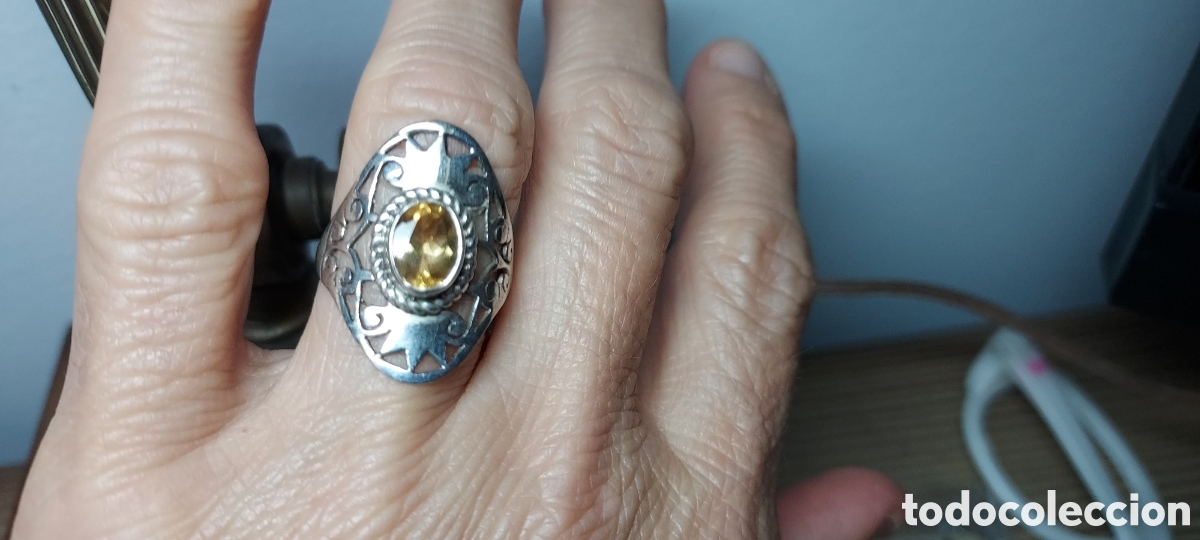 Joyeria: ANILLO DE PLATA CON PIEDRA AMARILLA - Foto 1