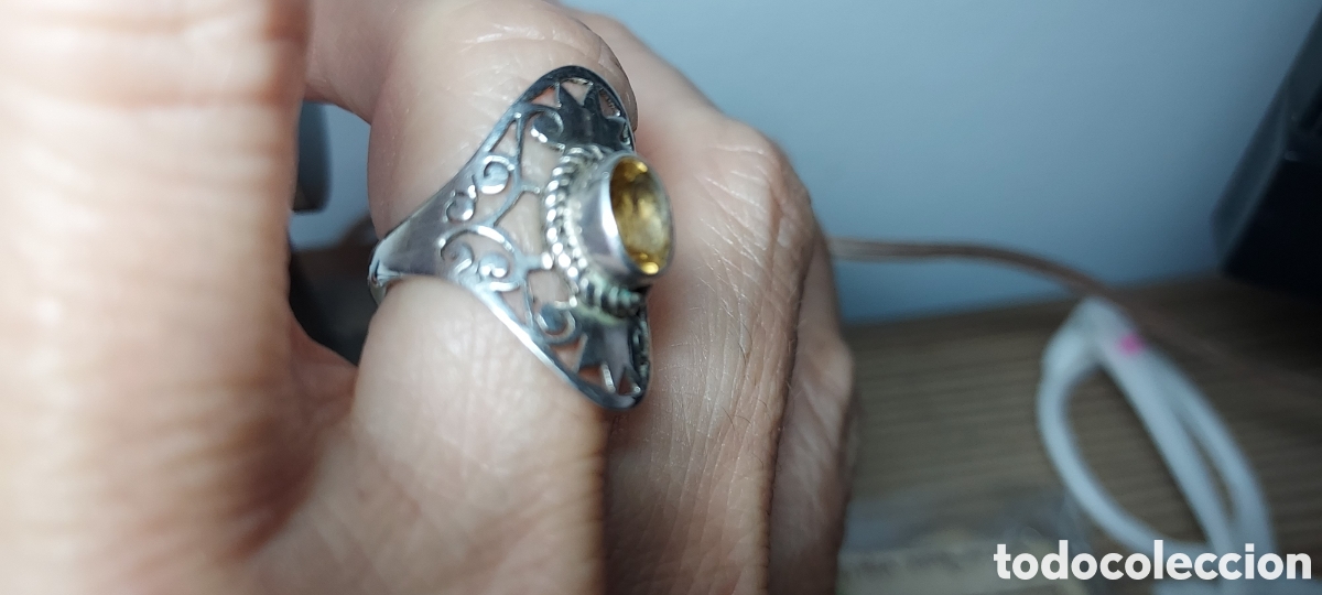 Joyeria: ANILLO DE PLATA CON PIEDRA AMARILLA - Foto 3