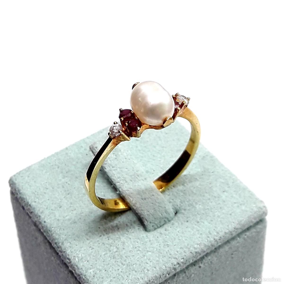 Joyeria: BELLA SORTIJA DE ORO Y PERLA BARROCA NUEVA A ESTRENAR - Foto 8