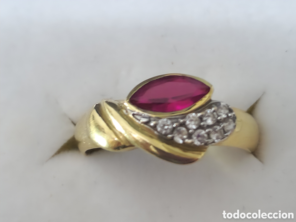 Joyeria: ANILLO ORO 18 K RUBI Y CIRCONITAS - Foto 2