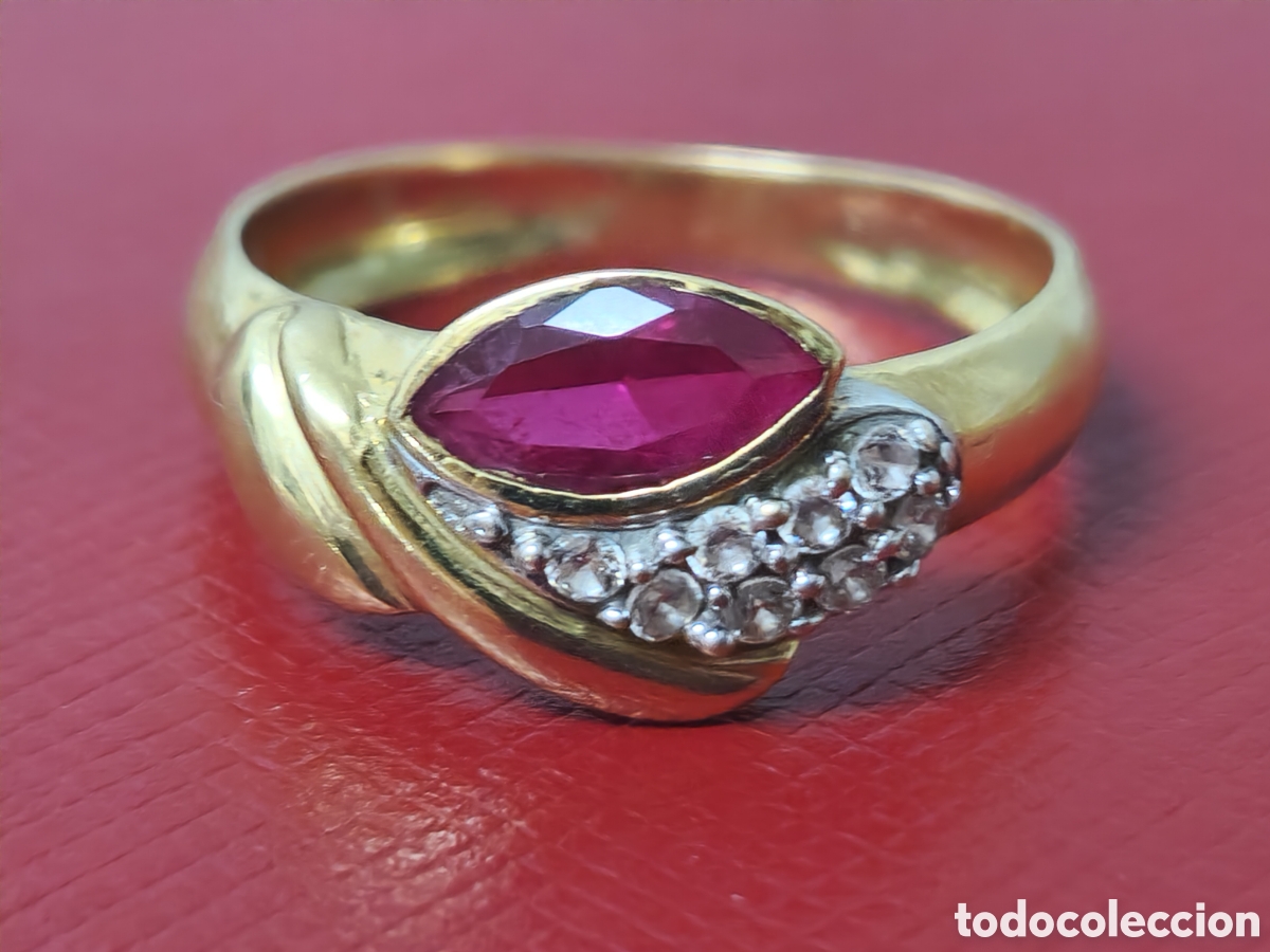 Joyeria: ANILLO ORO 18 K RUBI Y CIRCONITAS - Foto 5
