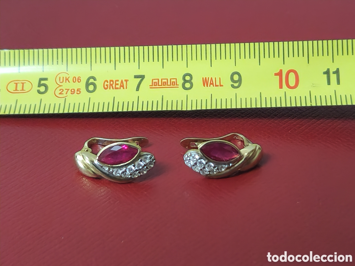 Joyeria: PENDIENTES ORO 18 K CON RUBI Y CIRCONITAS - Foto 6