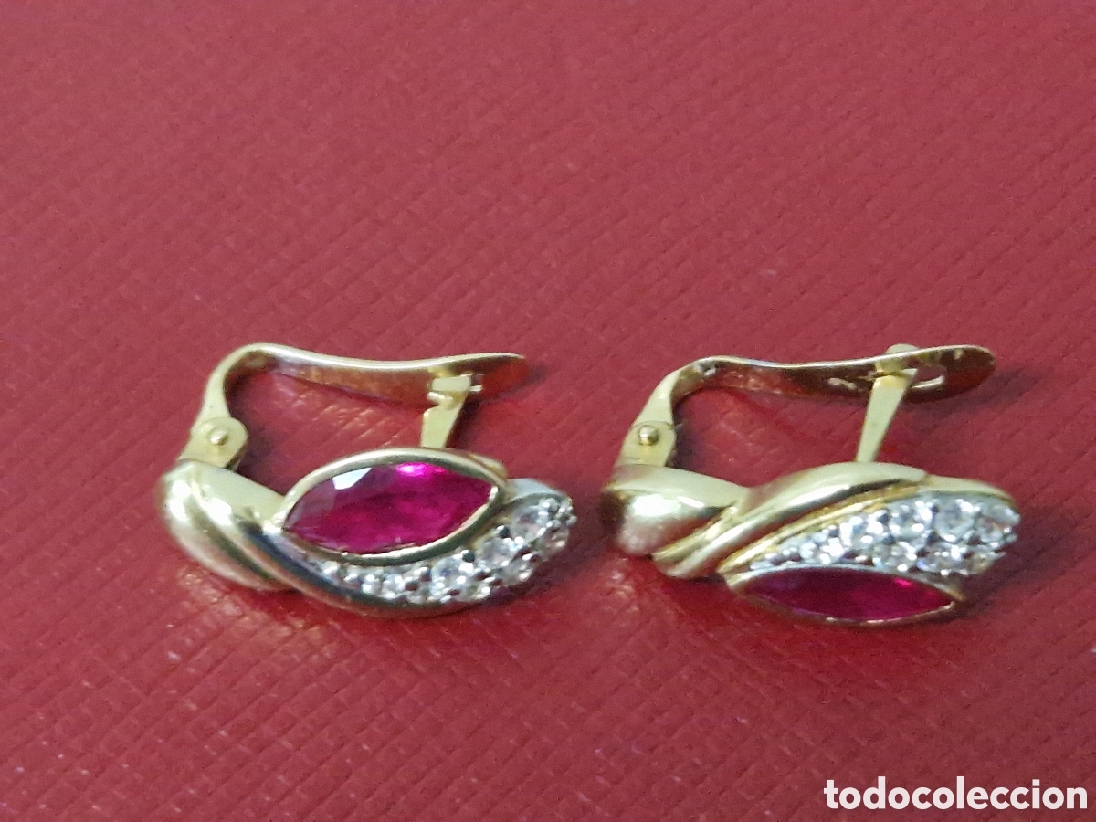 Joyeria: PENDIENTES ORO 18 K CON RUBI Y CIRCONITAS - Foto 7