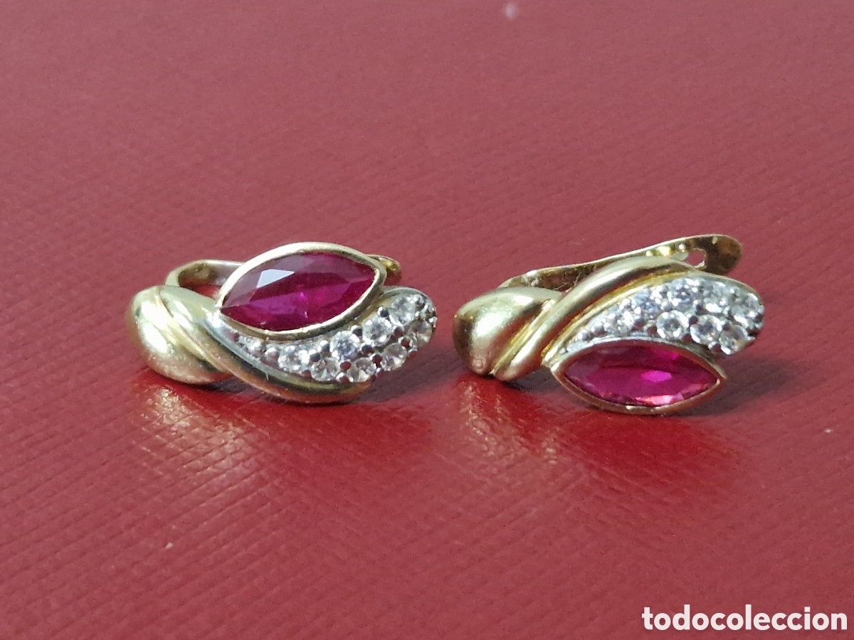 Joyeria: PENDIENTES ORO 18 K CON RUBI Y CIRCONITAS - Foto 8