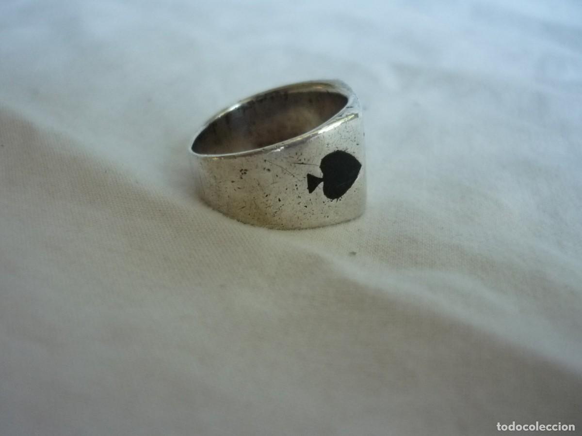 Joyeria: Anillo de plata 925 poker As de picas - Foto 3