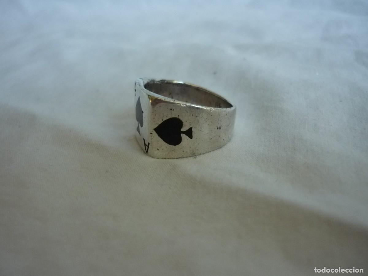 Joyeria: Anillo de plata 925 poker As de picas - Foto 4