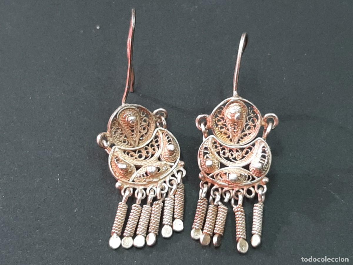 Joyeria: Pendientes de plata antiguos traje regionales - Foto 1