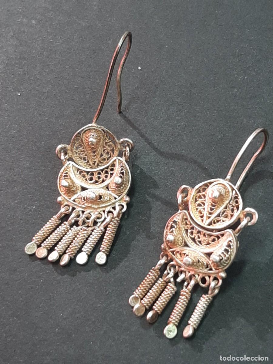 Joyeria: Pendientes de plata antiguos traje regionales - Foto 2