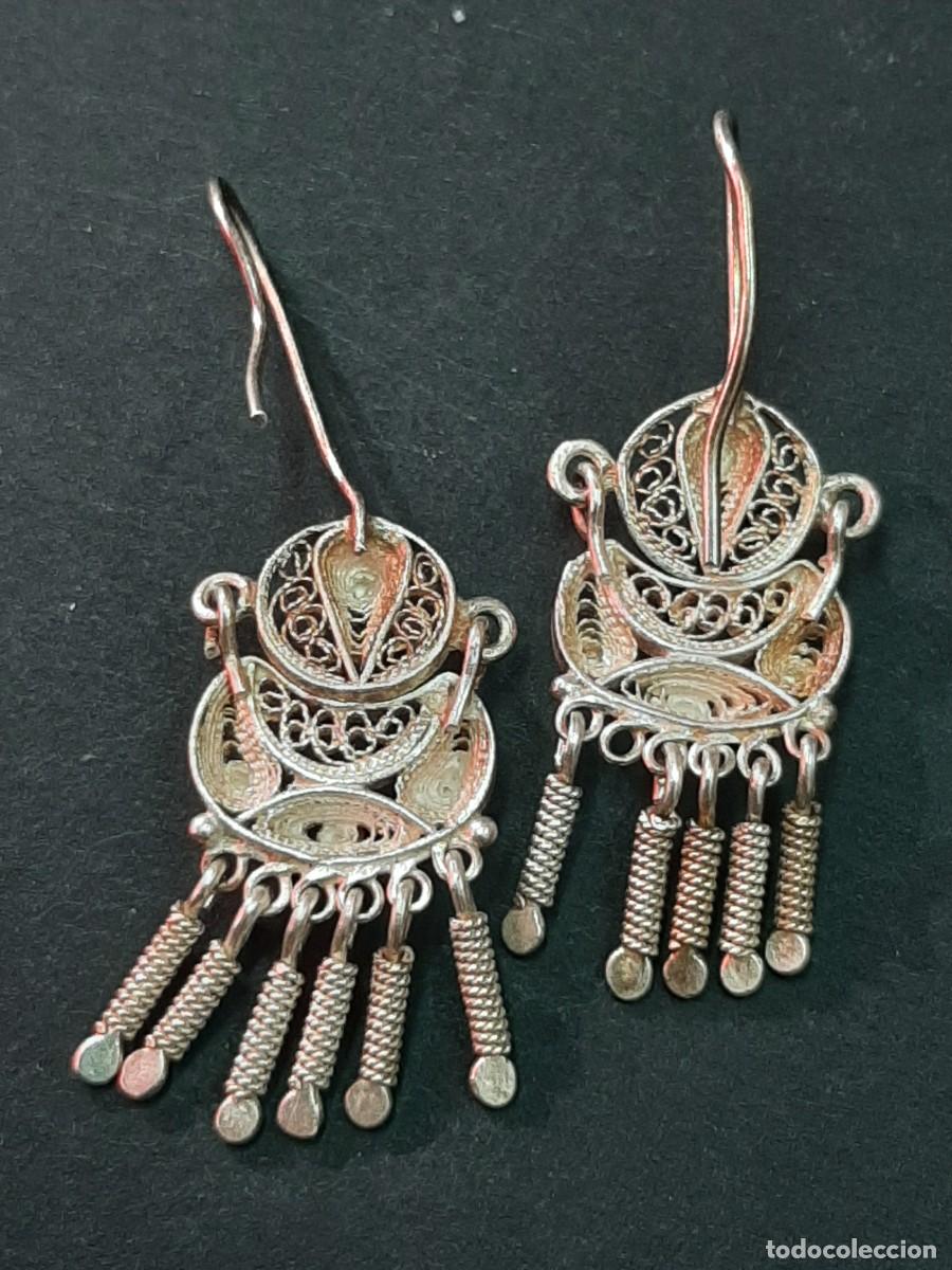 Joyeria: Pendientes de plata antiguos traje regionales - Foto 3