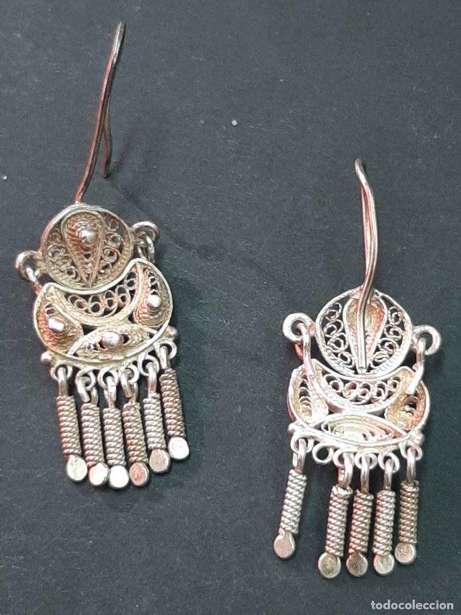 Joyeria: Pendientes de plata antiguos traje regionales - Foto 4