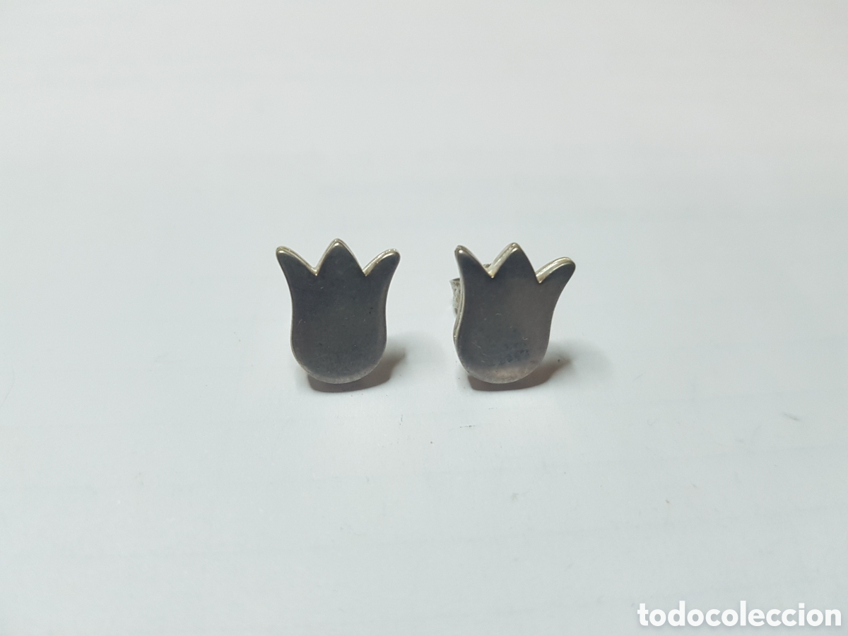 Joyeria: #495 Pendientes tulip&aacute;n plata de ley 925 1,2cm - Foto 1