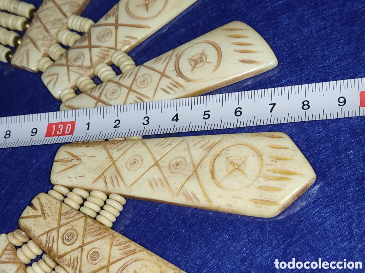 Joyeria: Collar tribal de hueso.Vintage. - Foto 5