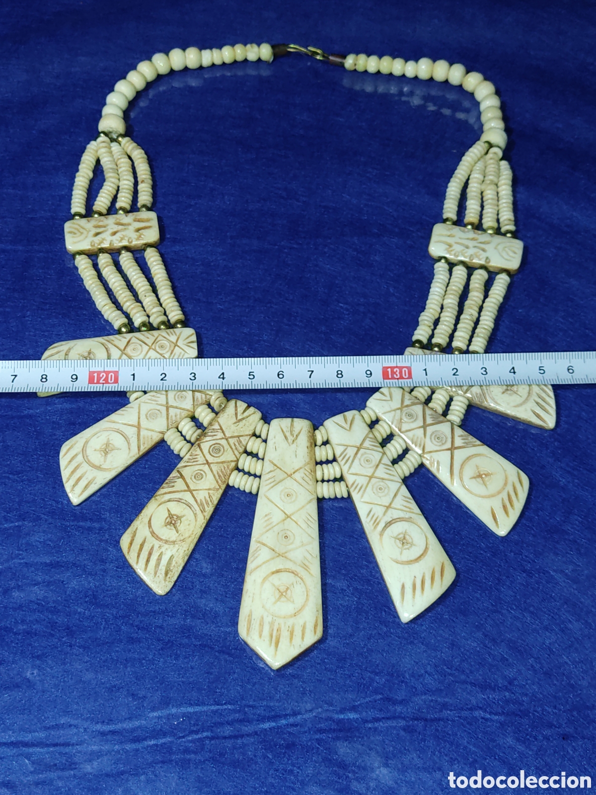 Joyeria: Collar tribal de hueso.Vintage. - Foto 6