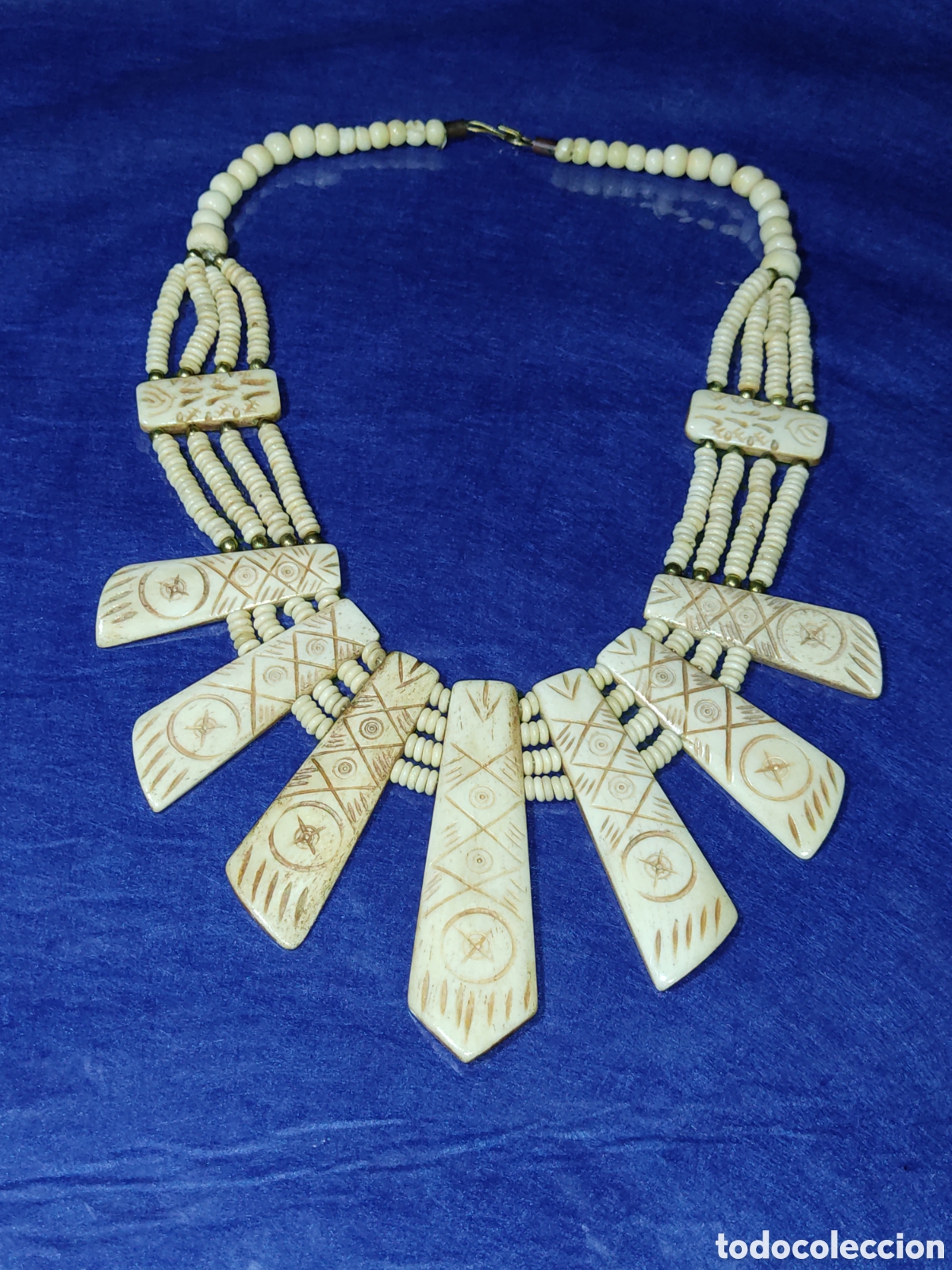 Joyeria: Collar tribal de hueso.Vintage. - Foto 1