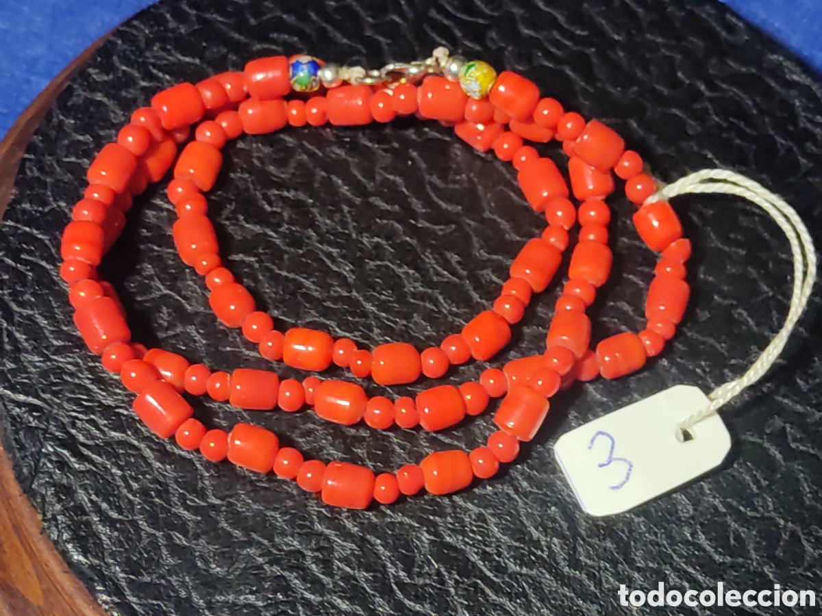 Joyeria: Collar de opalina roja imitando a coral.Vintage.*3* - Foto 2