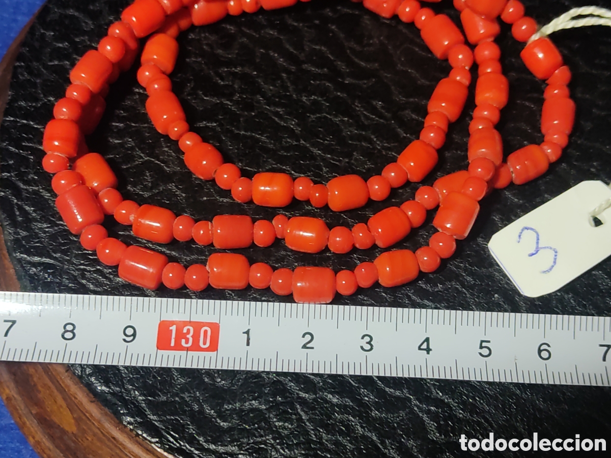 Joyeria: Collar de opalina roja imitando a coral.Vintage.*3* - Foto 3