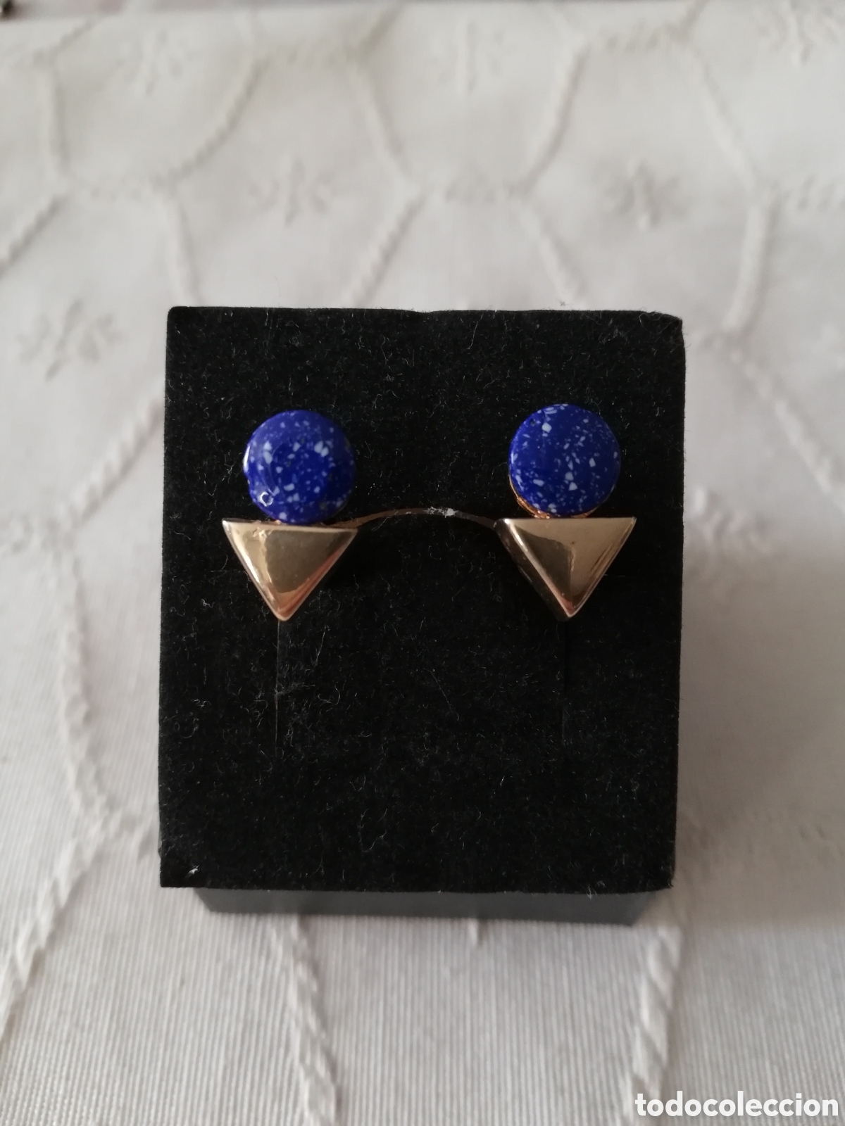 Joyeria: VINTAGE. PENDIENTES LAPISLAZULI . DECO - Foto 2