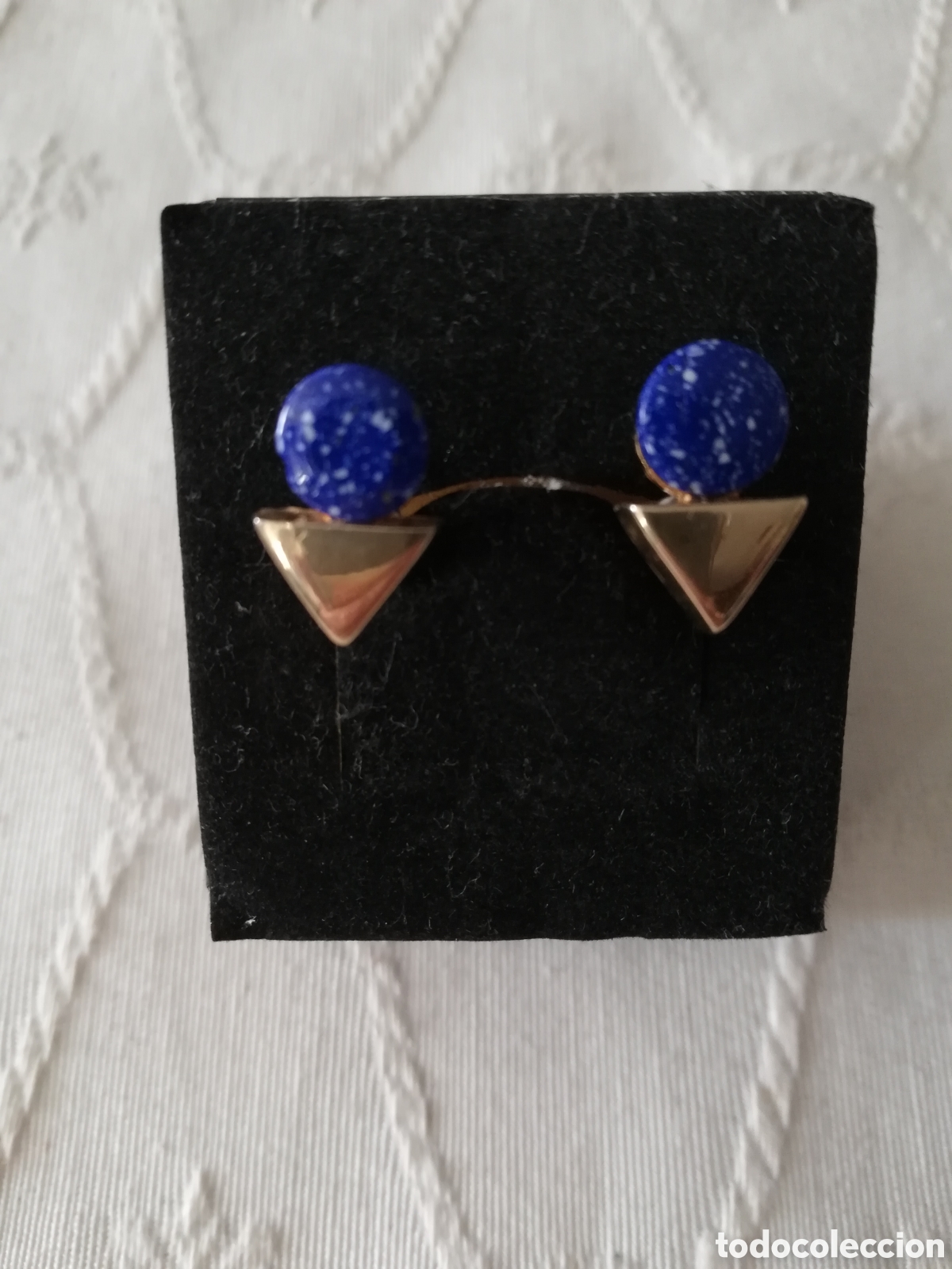 Joyeria: VINTAGE. PENDIENTES LAPISLAZULI . DECO - Foto 3