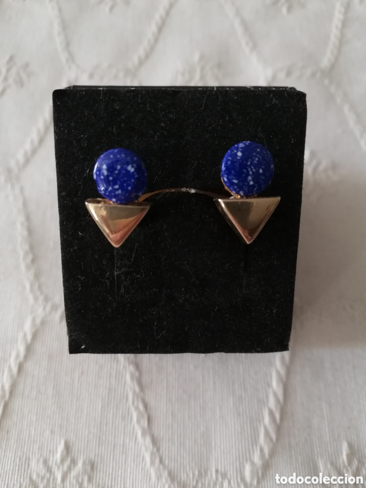 Joyeria: VINTAGE. PENDIENTES LAPISLAZULI . DECO - Foto 4