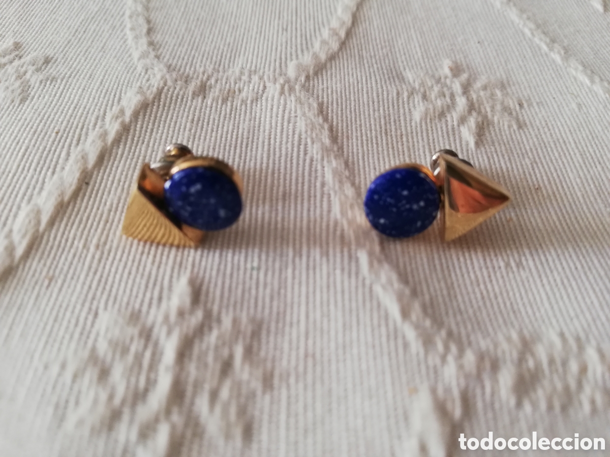 Joyeria: VINTAGE. PENDIENTES LAPISLAZULI . DECO - Foto 5